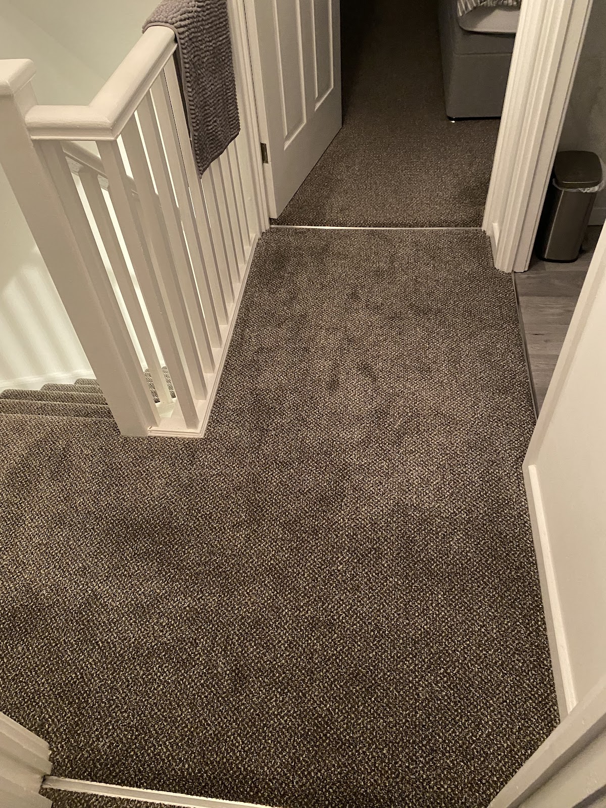 Charcoal carpet, stairs and landing